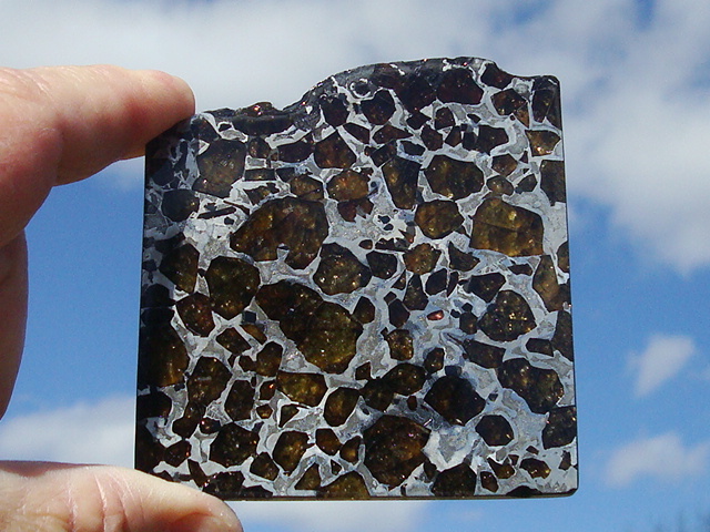 Brahin Pallasite Meteorite Slice - 132.1 gms