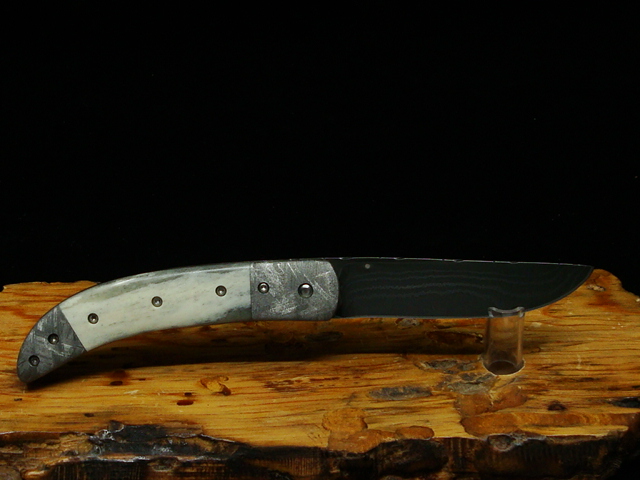 BRecatto Meteorite Damascus Antiqued Bone Folder
