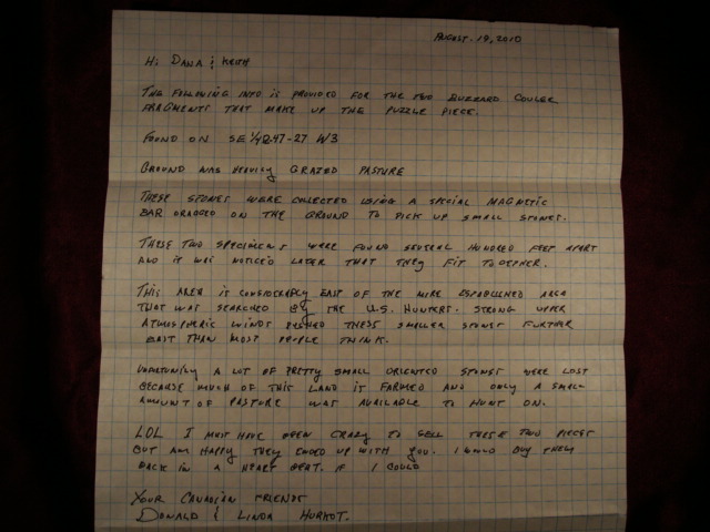 Letter from the finder of these two pieces!