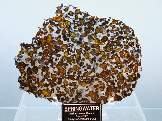 Springwater Pallasite Meteorite Slice - 156.4 grams